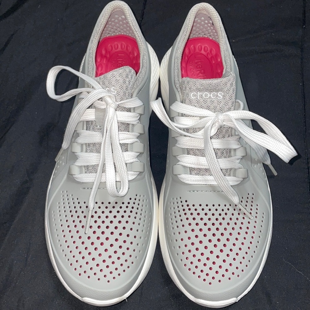 Crocs Lite Ride Pacer Gray Matlite Lightweight Sneaker Shoes